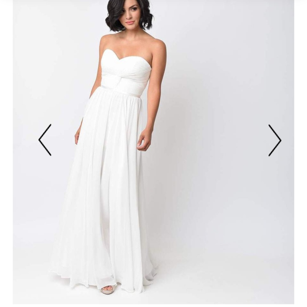 Full length white wedding dress elopement formal